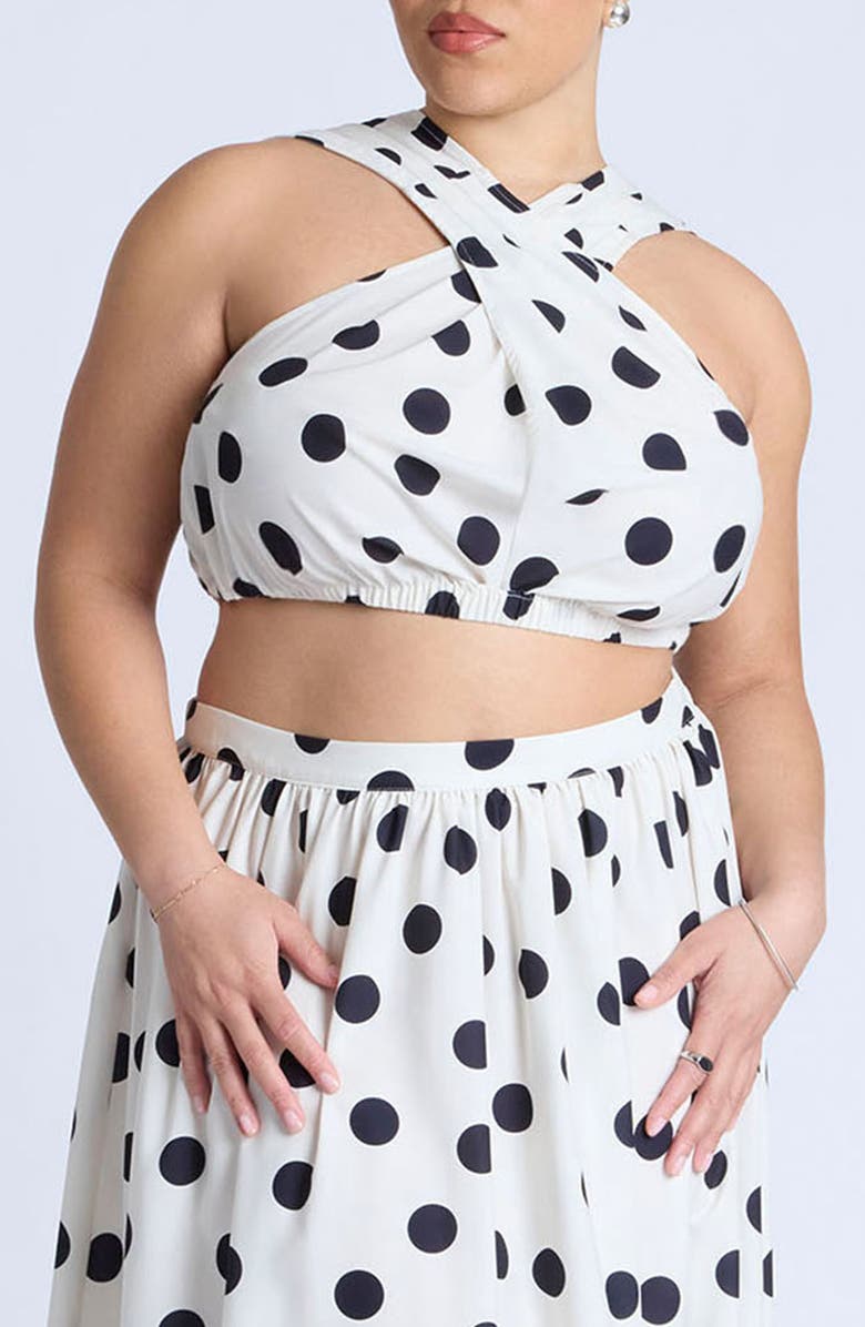 ELOQUII Cross Neck Crop Top, Main, color, 