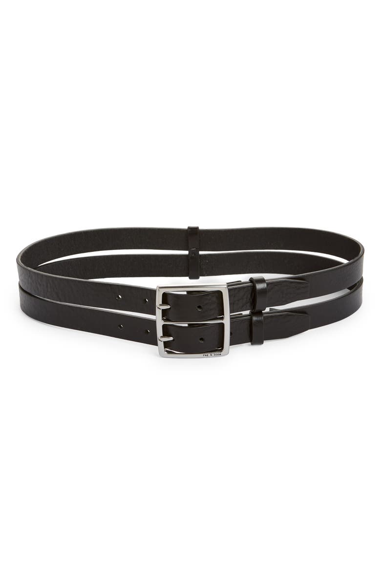 rag & bone Hookup Leather Belt, Main, color, 