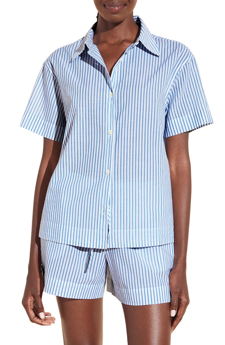 Eberjey Stripe Organic Cotton Short Pajamas, Main, color, 