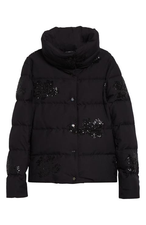 Sequin Flannel Down Puffer Jacket