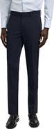 MANGO Superslim Fit Dark Navy Flat Front Stretch Dress Pants