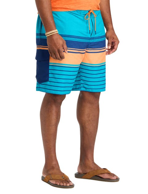 Big & Tall Striped Printed Board Shorts