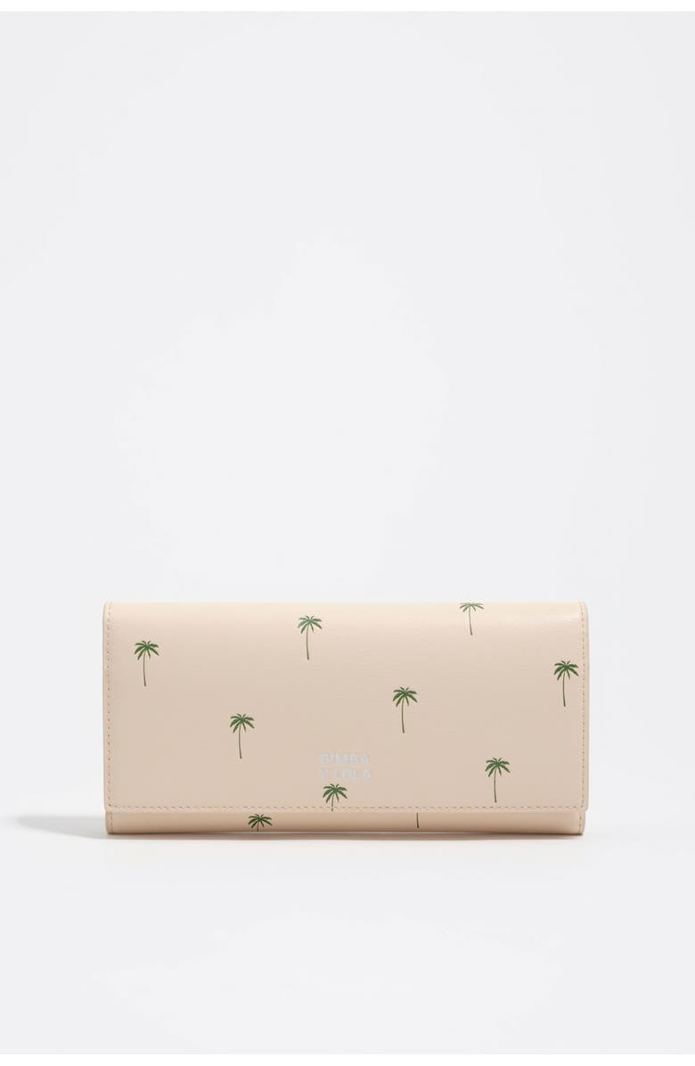 Bimba y Lola Large Leather Palms Wallet, Main, color, Sand