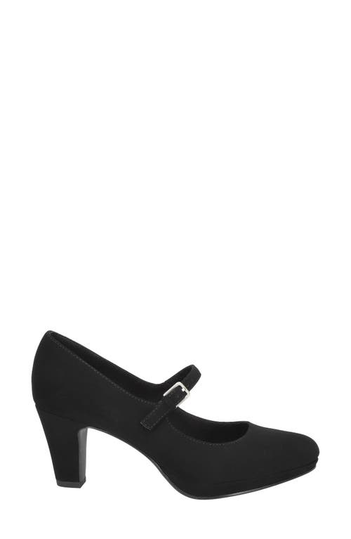 Easy Street Zest Womens Buckle Faux Suede Mary Jane Heels In Black Lamy