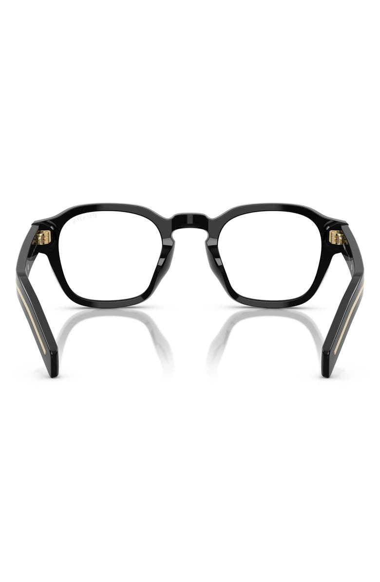Prada 49mm Round Phantos Sunglasses, Alternate, color, Black / Blue Light