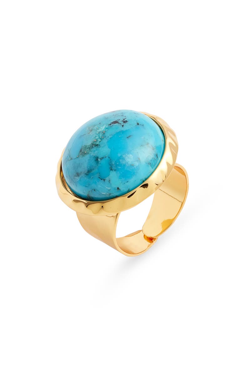 Semiprecious Stone Adjustable Ring, Main, color, TURQUOISE