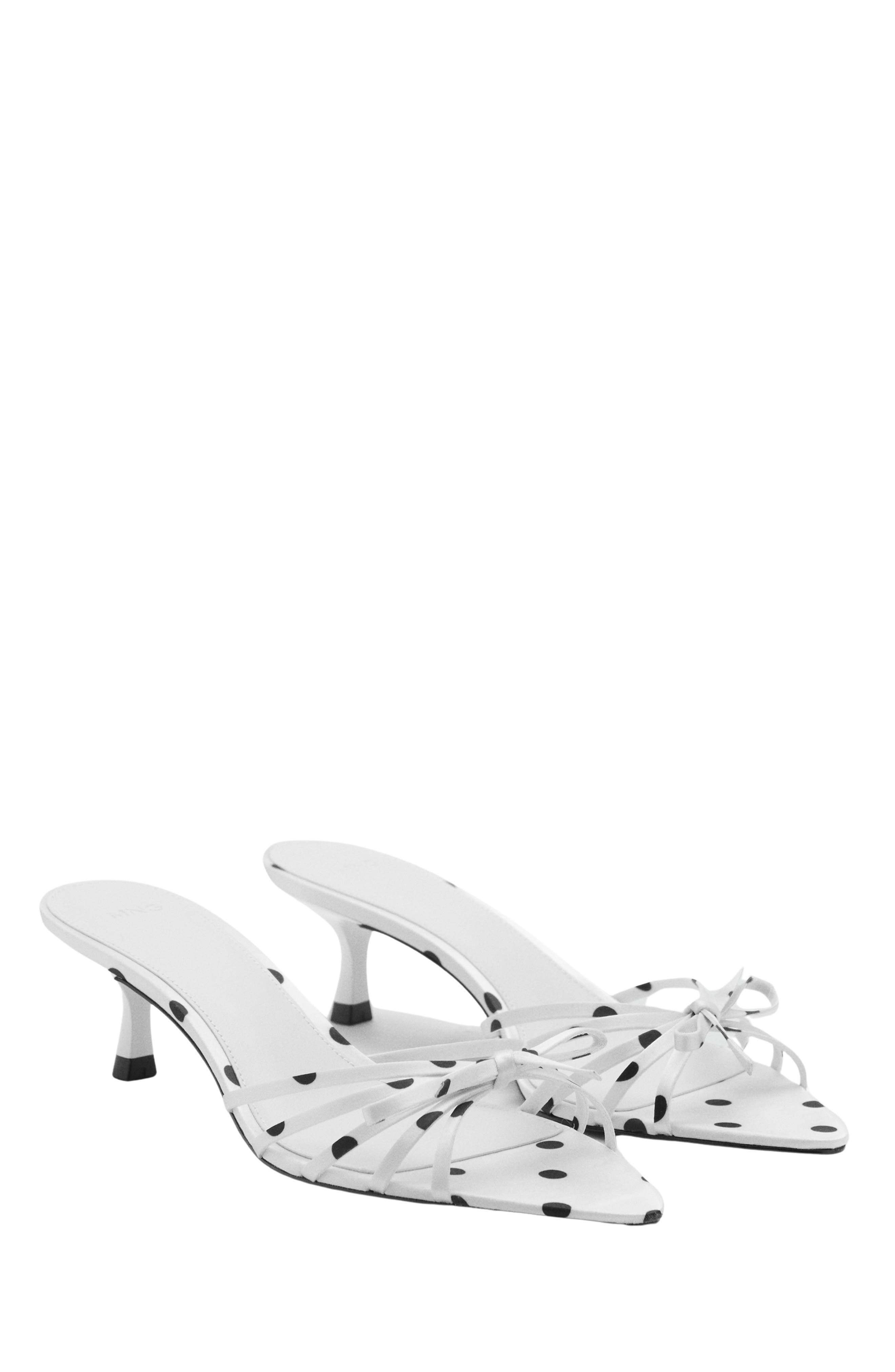 Polka Dot Strap Sandal, Main, color, WHITE