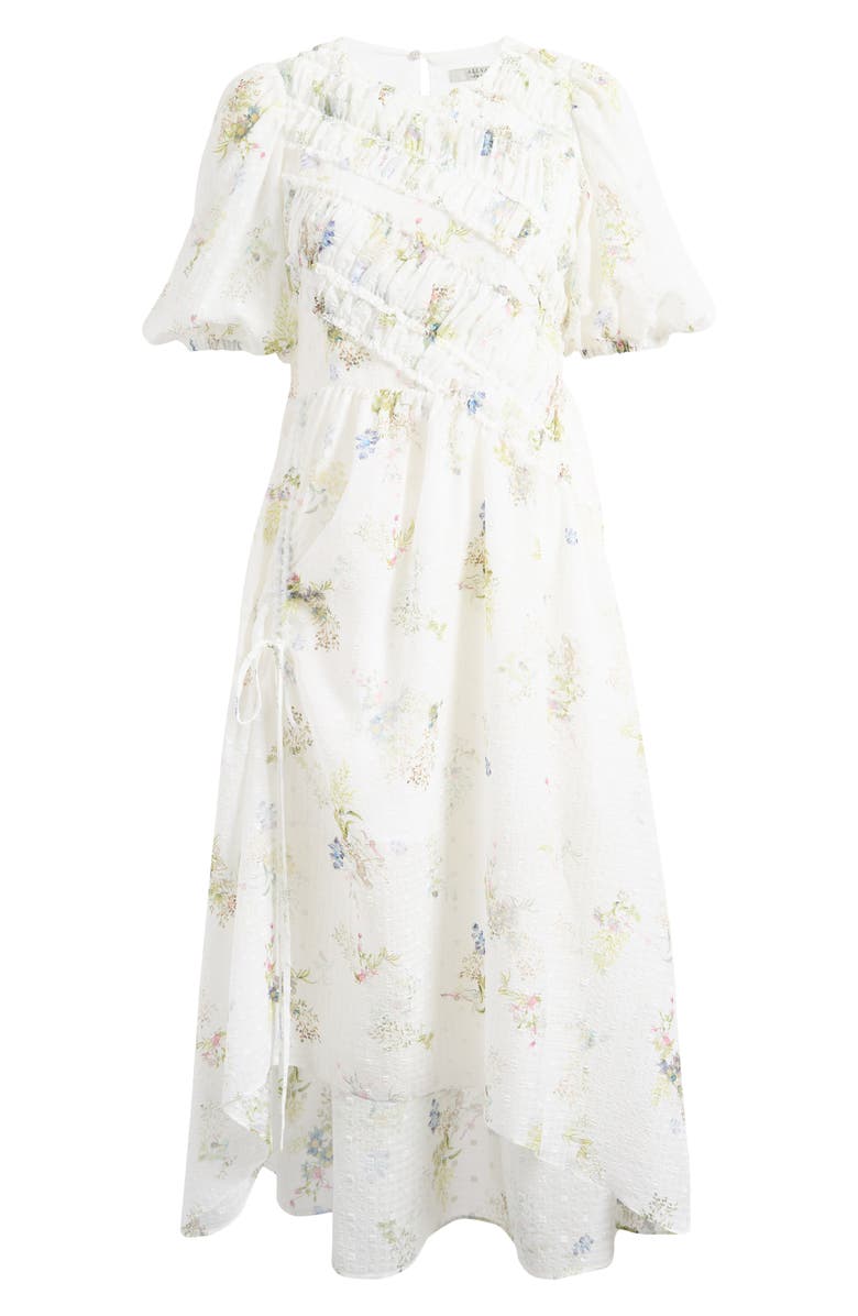 AllSaints Serene Puff Sleeve Dress, Alternate, color, Laci Ecru White