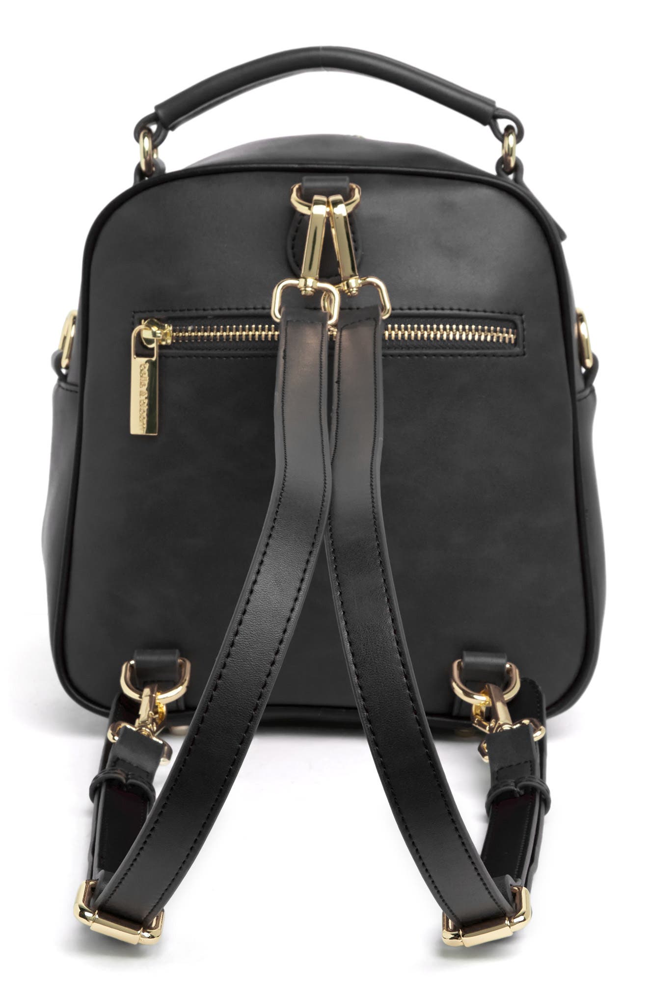 Camila Leather Backpack, Alternate, color, BLACK