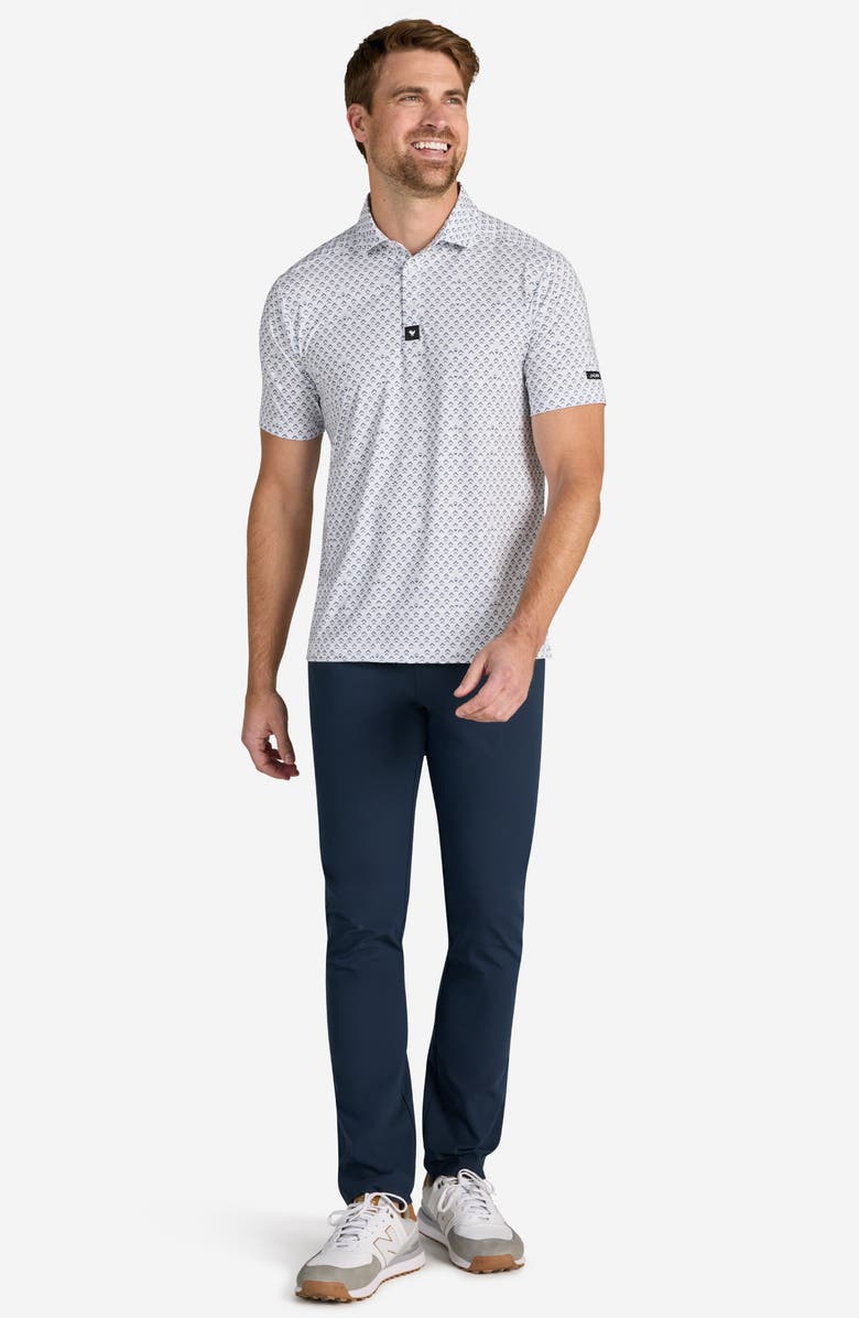 Bad Birdie Core Geo Print Performance Polo, Alternate, color, Geo Frost - White