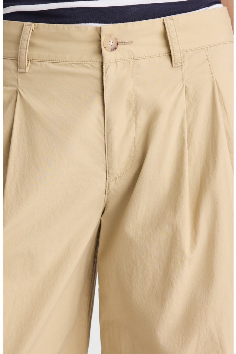 The Everyday Pleated Cotton Poplin Trousers, Alternate, color, FENNEL SEED