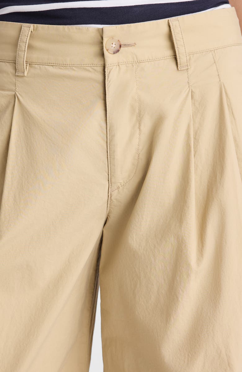 Madewell The Everyday Pleated Cotton Poplin Trousers, Alternate, color, Fennel Seed
