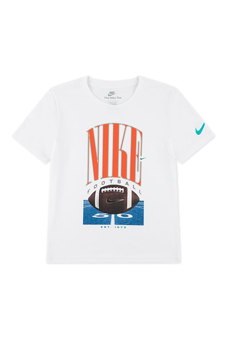 Football Photo Graphic T-Shirt, Main, color, WHITE