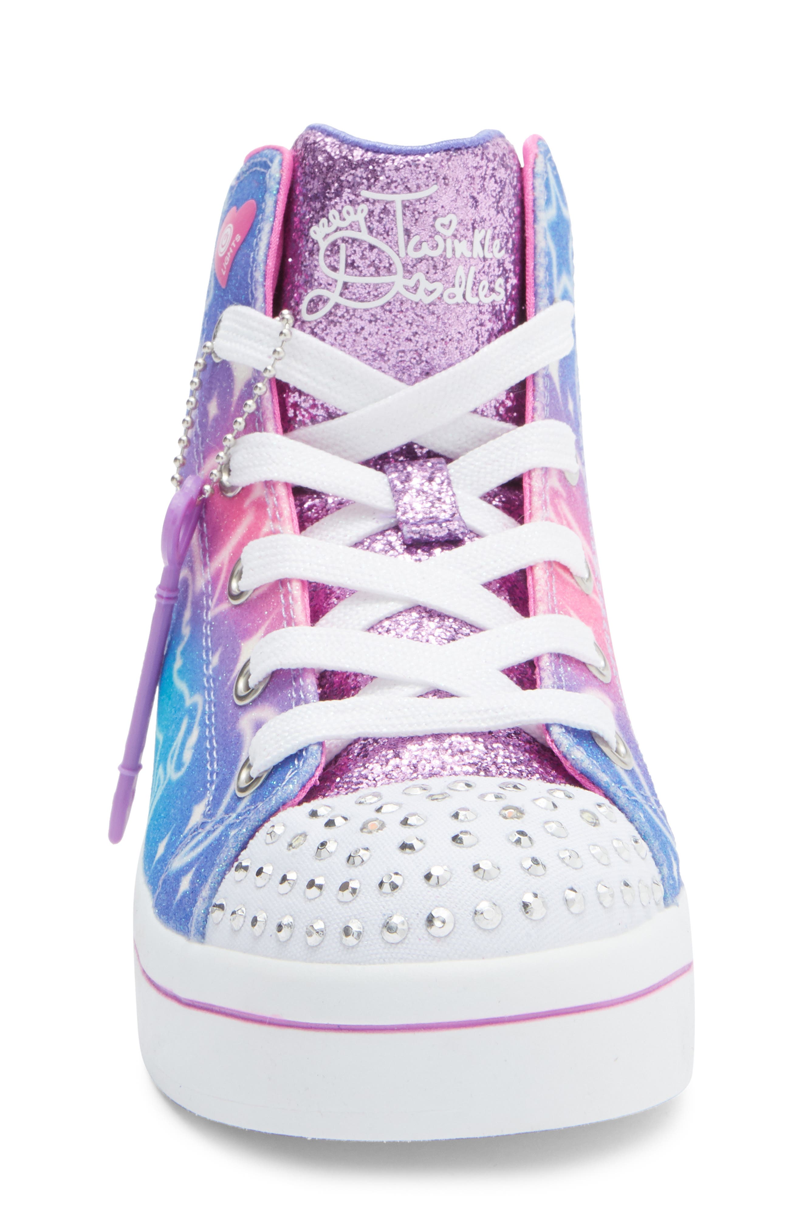 SKECHERS Kids' Twi-Lites 2.0 Light-Up High Top Sneaker, Alternate, color, Pink