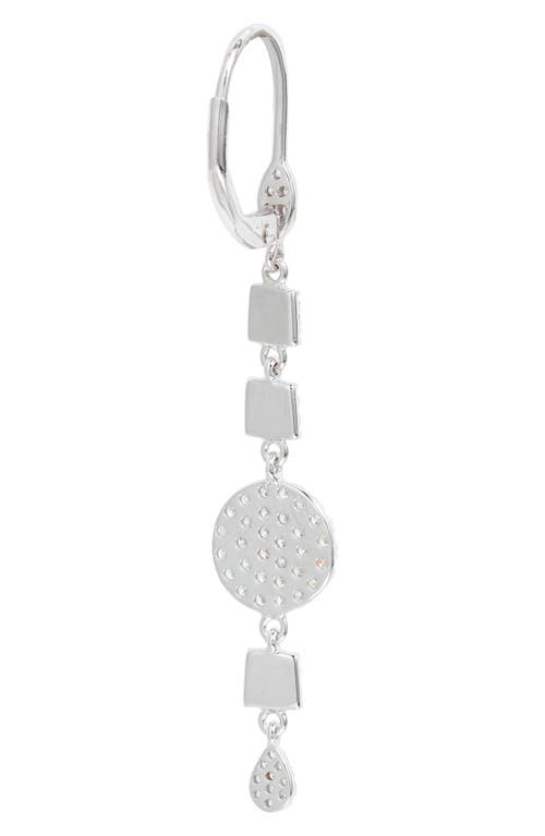 Meira T Diamond Disc Linear Drop Earrings In White