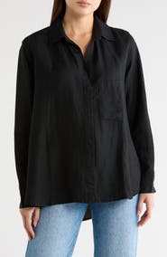 French Connection Birdie Oversize Linen Blend Button-Up Shirt