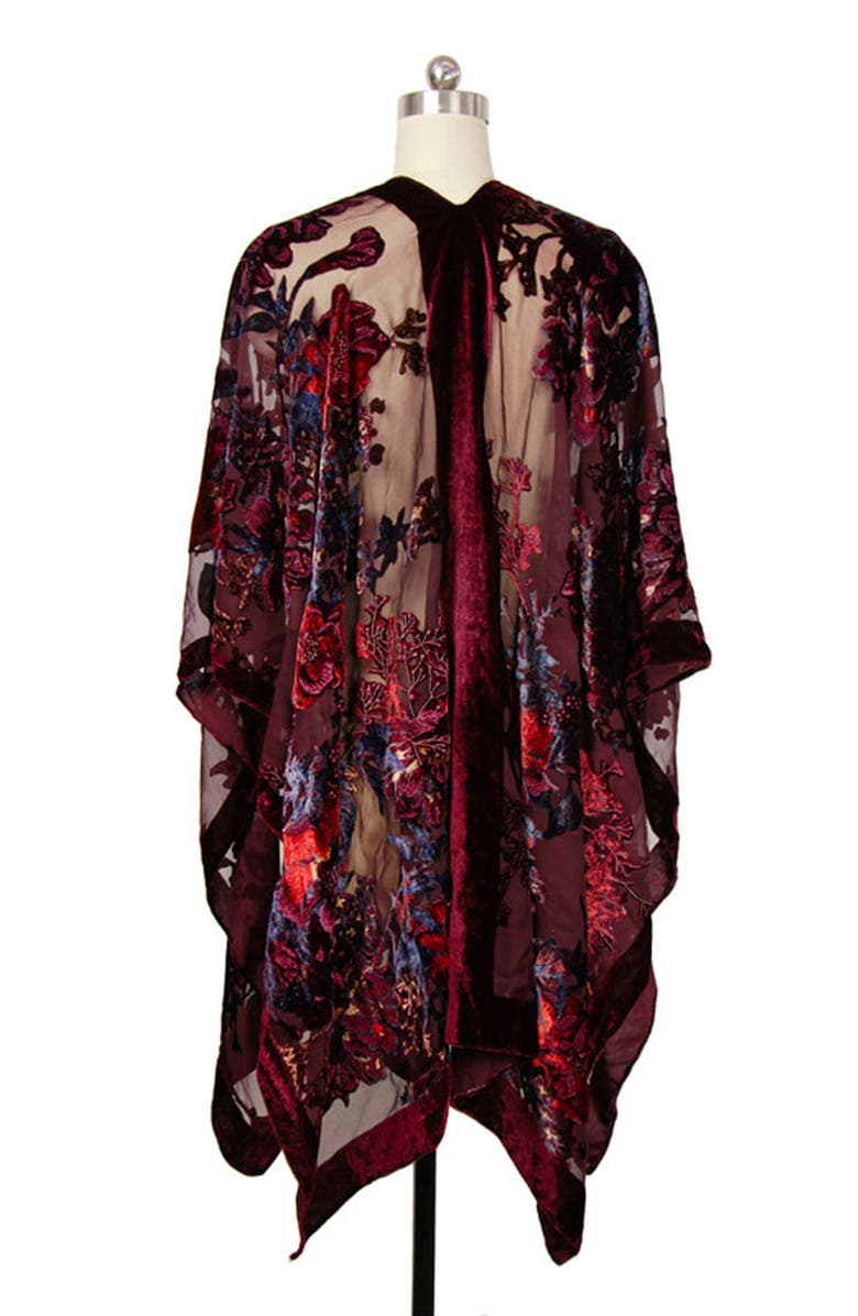 SAACHI Ione Velvet Burnout Ruana, Alternate, color,