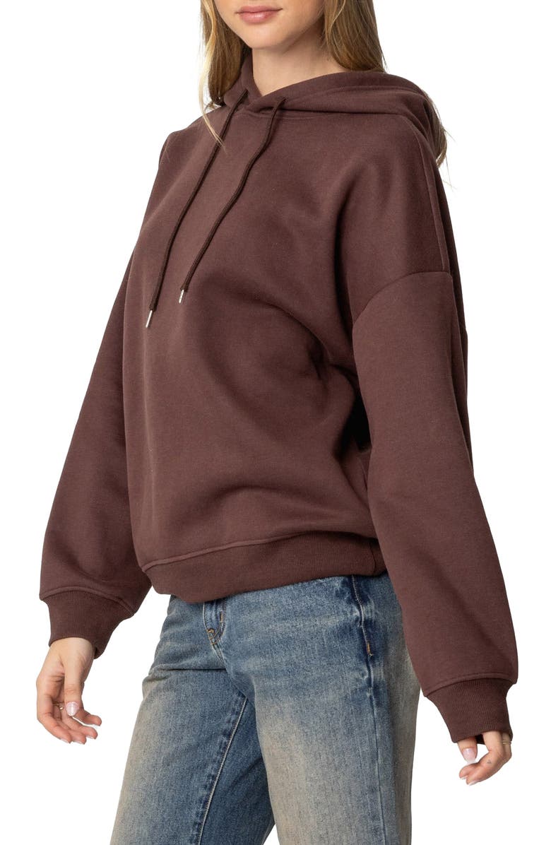 EDIKTED San Antonio Graphic Hoodie, Alternate, color, Brown