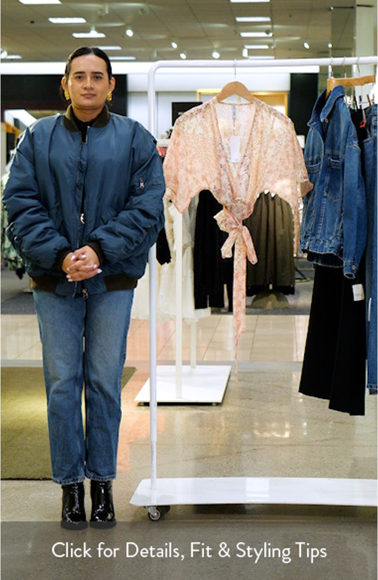 Floral Fluttery Sleeve Wrap Top, sales video thumbnail