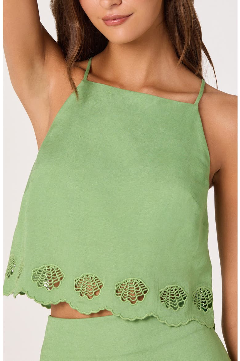 Taniya Crop Embroidered Top, Alternate, color, GREEN