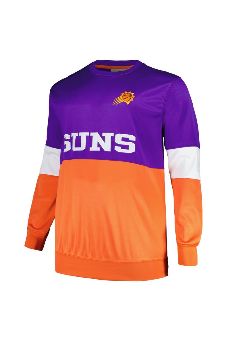 Men's Fanatics Branded Purple/Orange Phoenix Suns Big & Tall Split Pullover Sweatshirt, Alternate, color, Purple