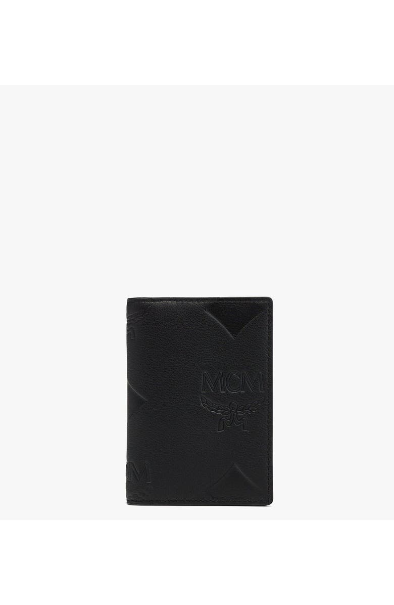 MCM Aren Bifold Card Wallet in Maxi Monogram Leather, Main, color, Black