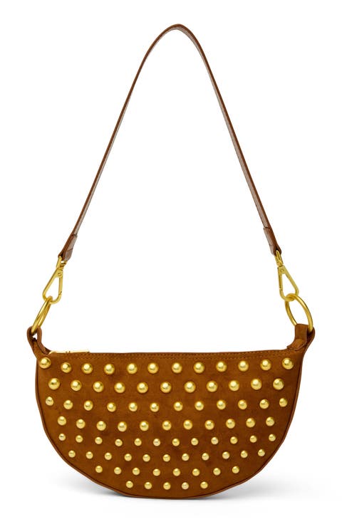 Superstar Studded Faux Suede Crossbody Bag
