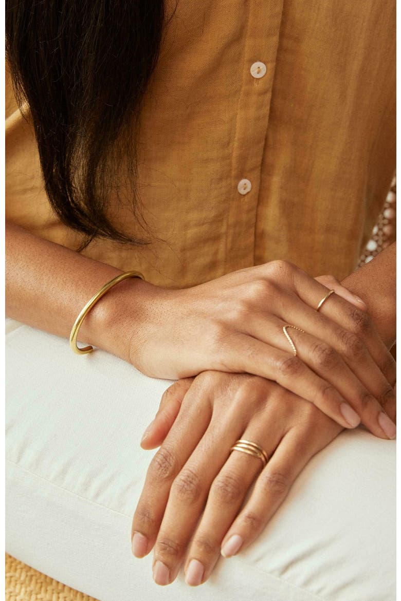 Chunky Cuff Bracelet, Alternate, color, Gold Plated