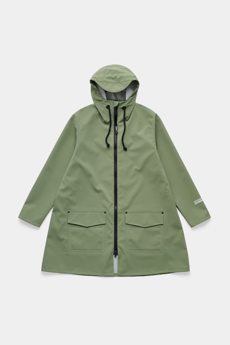 Mosebacke Patch Matte Raincoat, Alternate, color, Dry Green