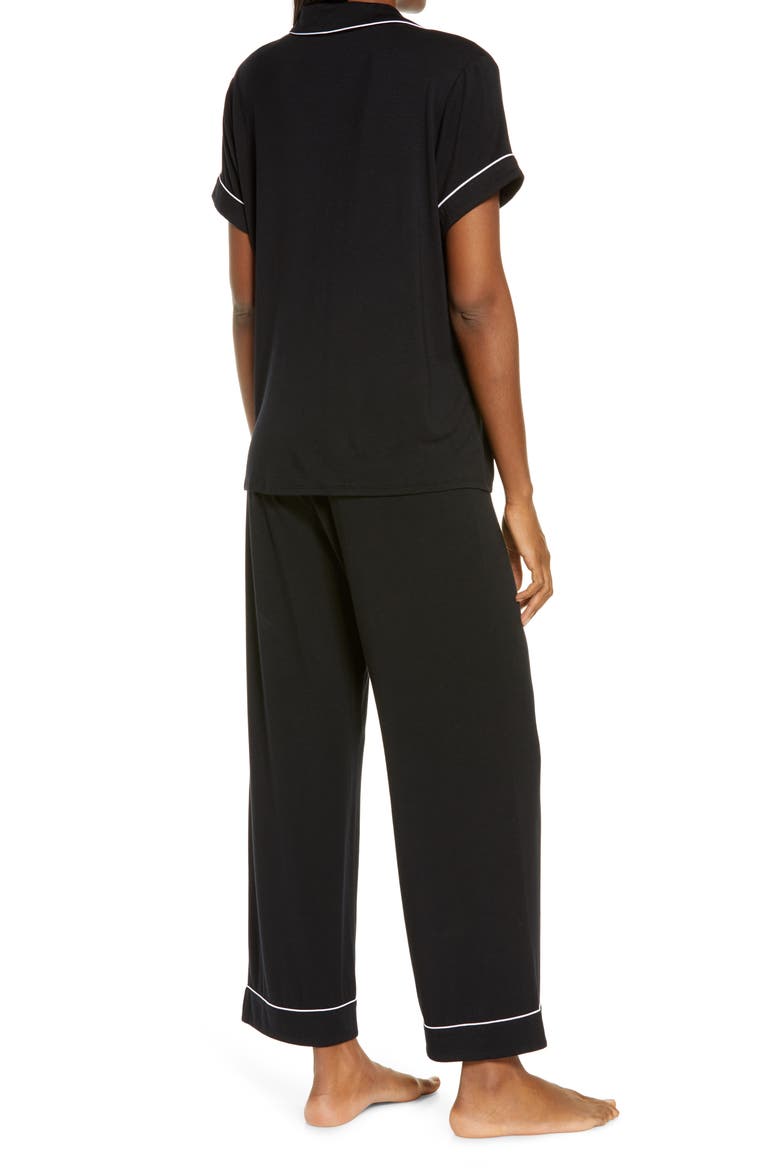 Moonlight Dream Crop Pajamas, Alternate, color, BLACK