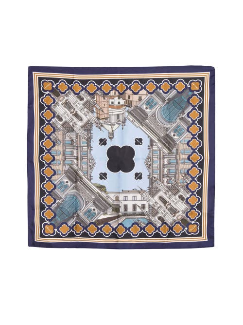 Callas Milano Milan Silk Scarf In Blue