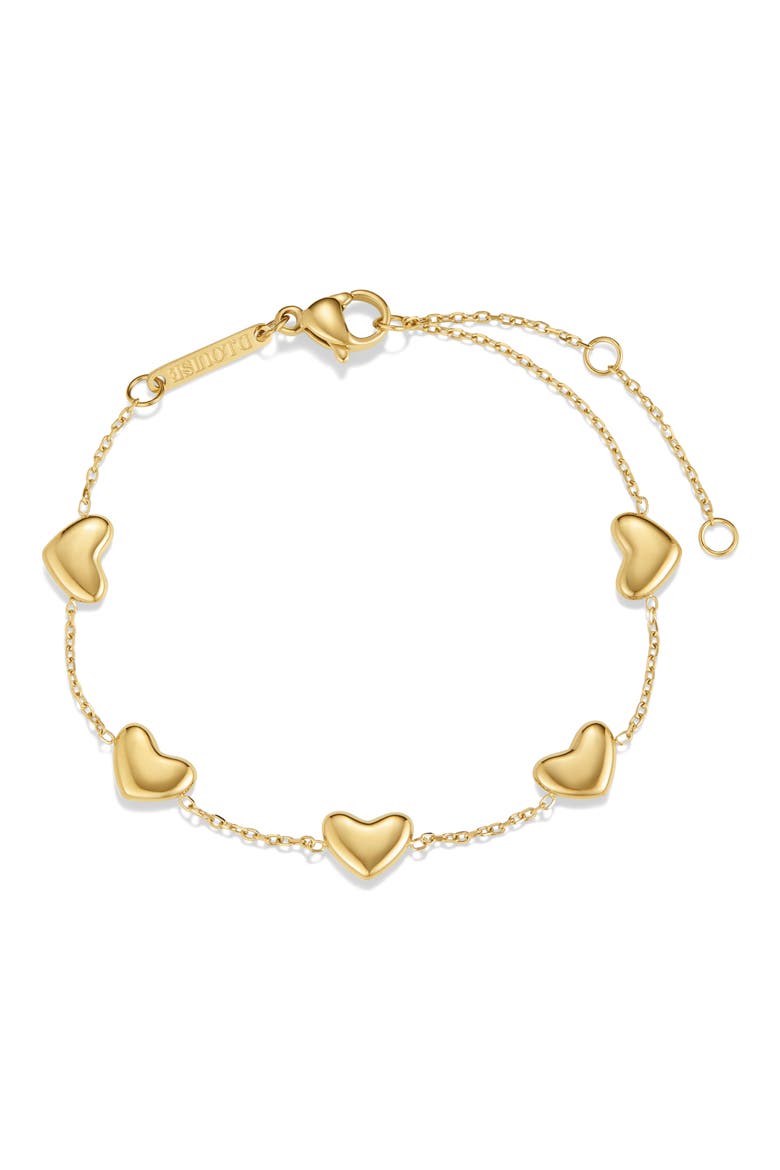 Bubble Heart Charm Bracelet, Main, color, GOLD