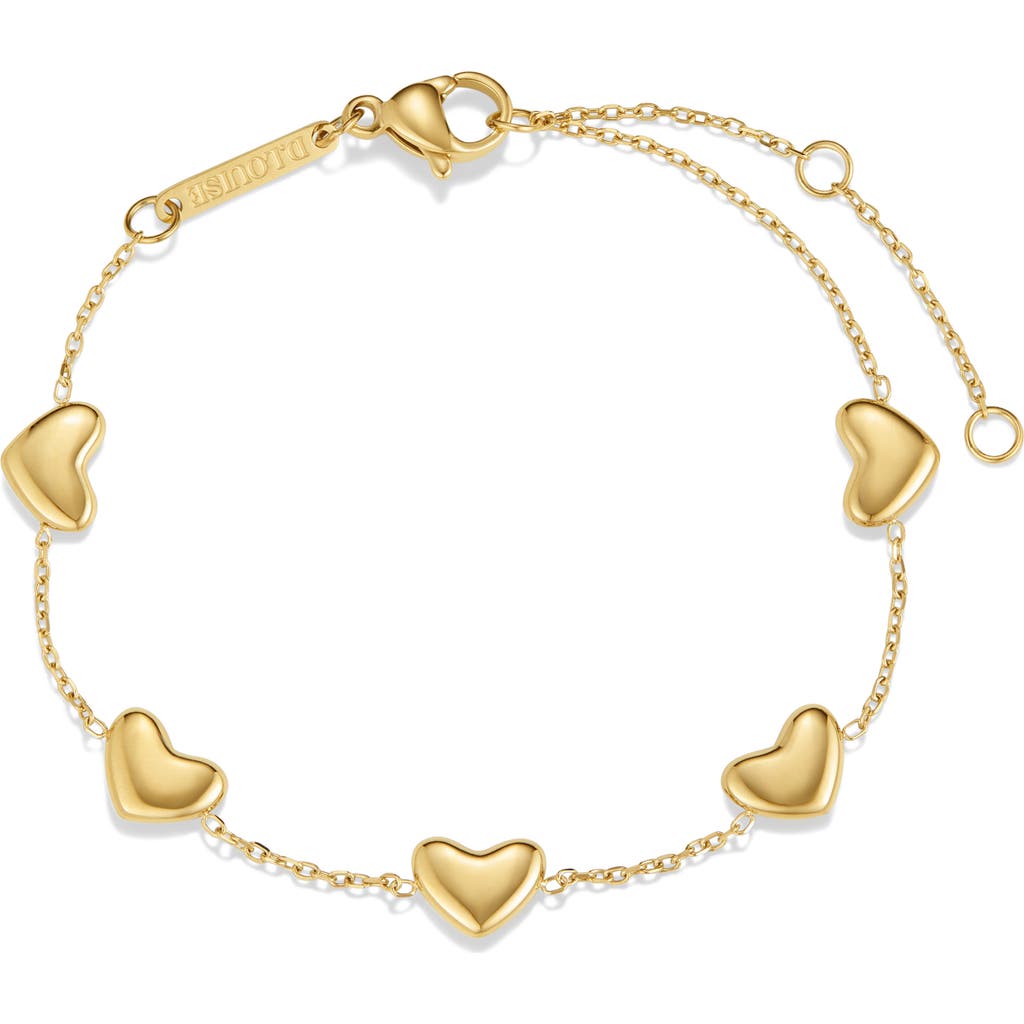 D.LOUISE Bubble Heart Charm Bracelet in Gold at Nordstrom