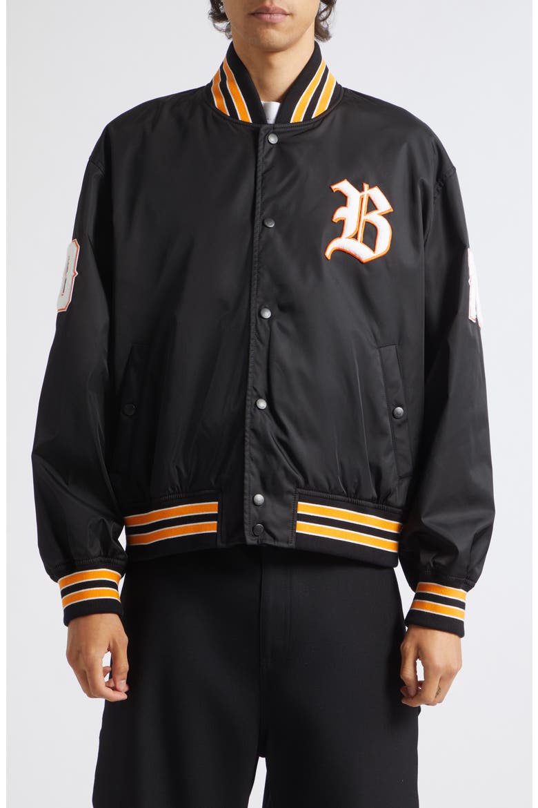 Varsity Bomber Jacket, Main, color, 1000 BLACK