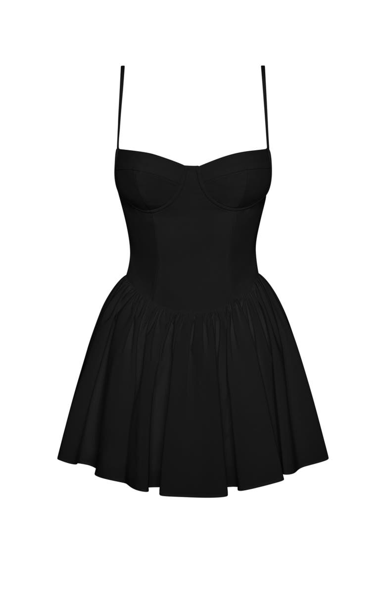 LEAU Bellini Bustier Mini Dress, Alternate, color, Black