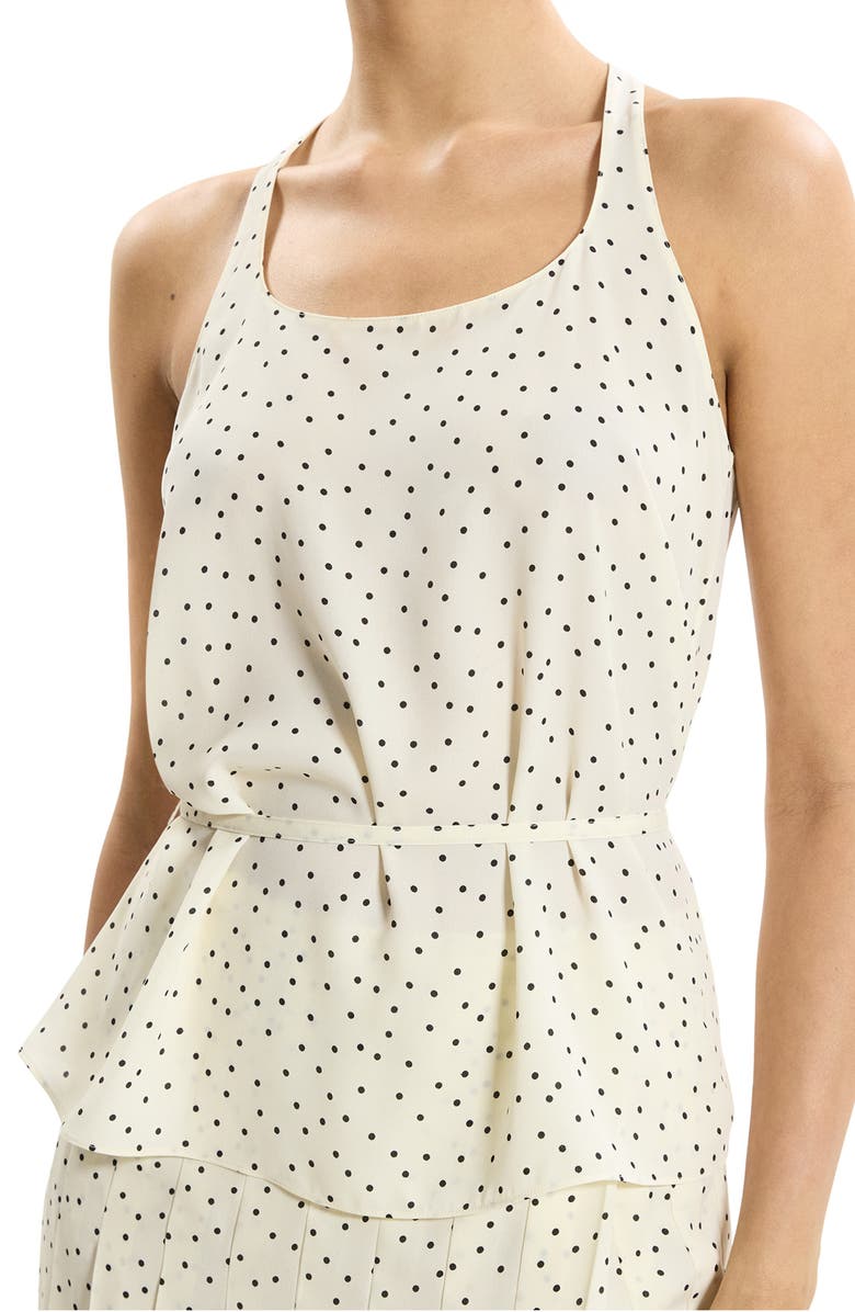 Theory Dot Print Belted Tank Top, Alternate, color, Ivory Multi