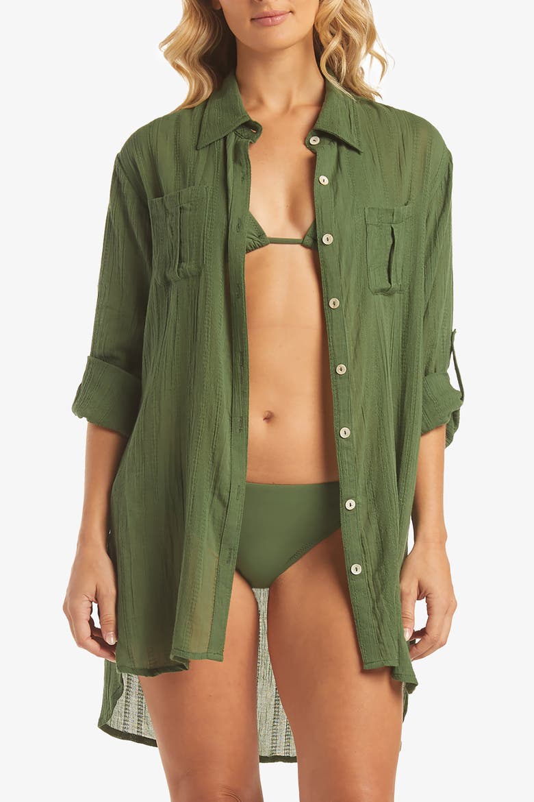 Relaxed Shirt Dress, Alternate, color, Fatigue