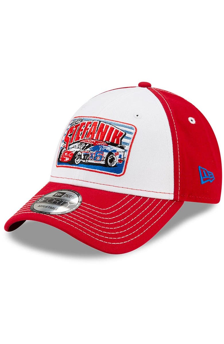 New Era Men's New Era White/Red Mike Stefanik NASCAR Hall of Fame Class of 2021 Inductee 9FORTY Adjustable Hat, Main, color, White