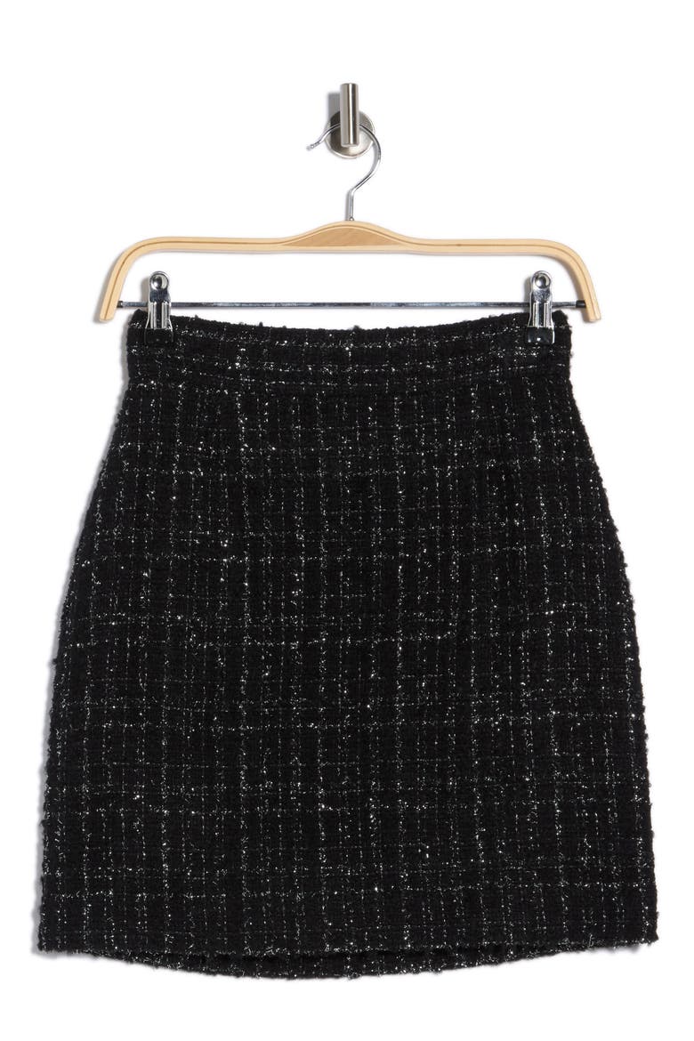 Viliana Tweed Skirt, Alternate, color, BLACK