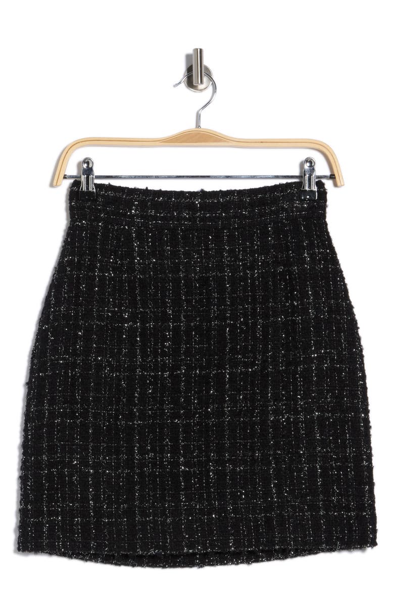 BOSS Viliana Tweed Skirt, Main, color, Black