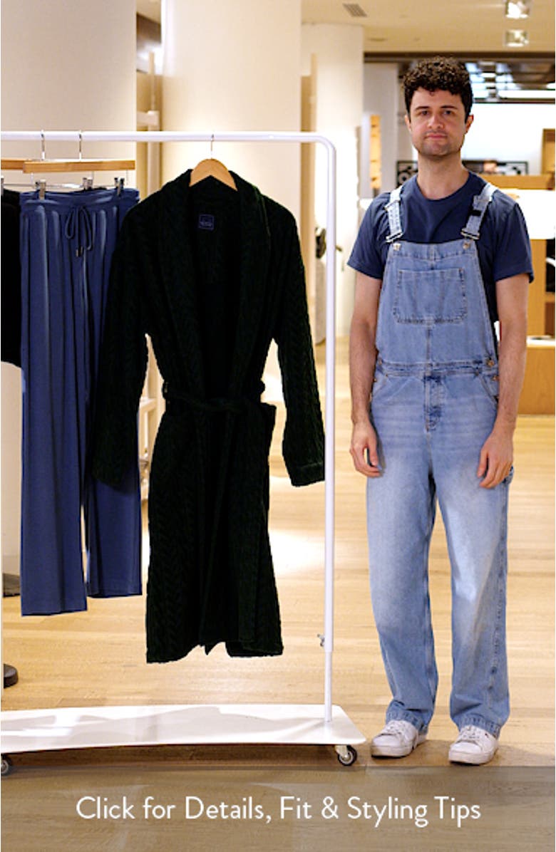 Textured Cotton Terry Cloth Shawl Collar Robe, sales video thumbnail