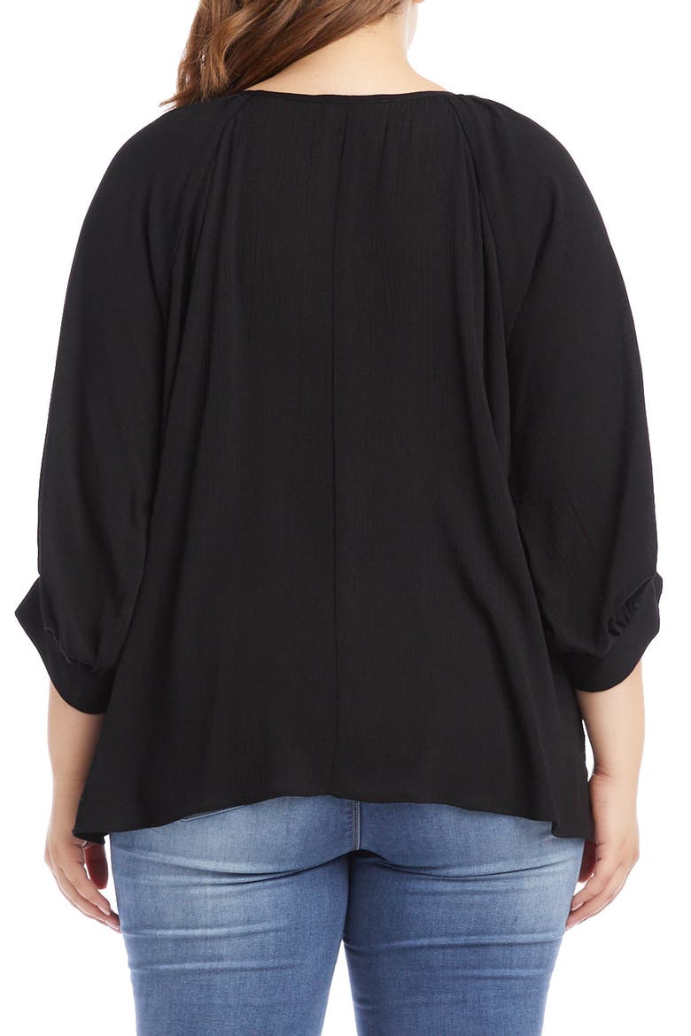 Blouson Sleeve Peasant Blouse, Alternate, color, BLACK