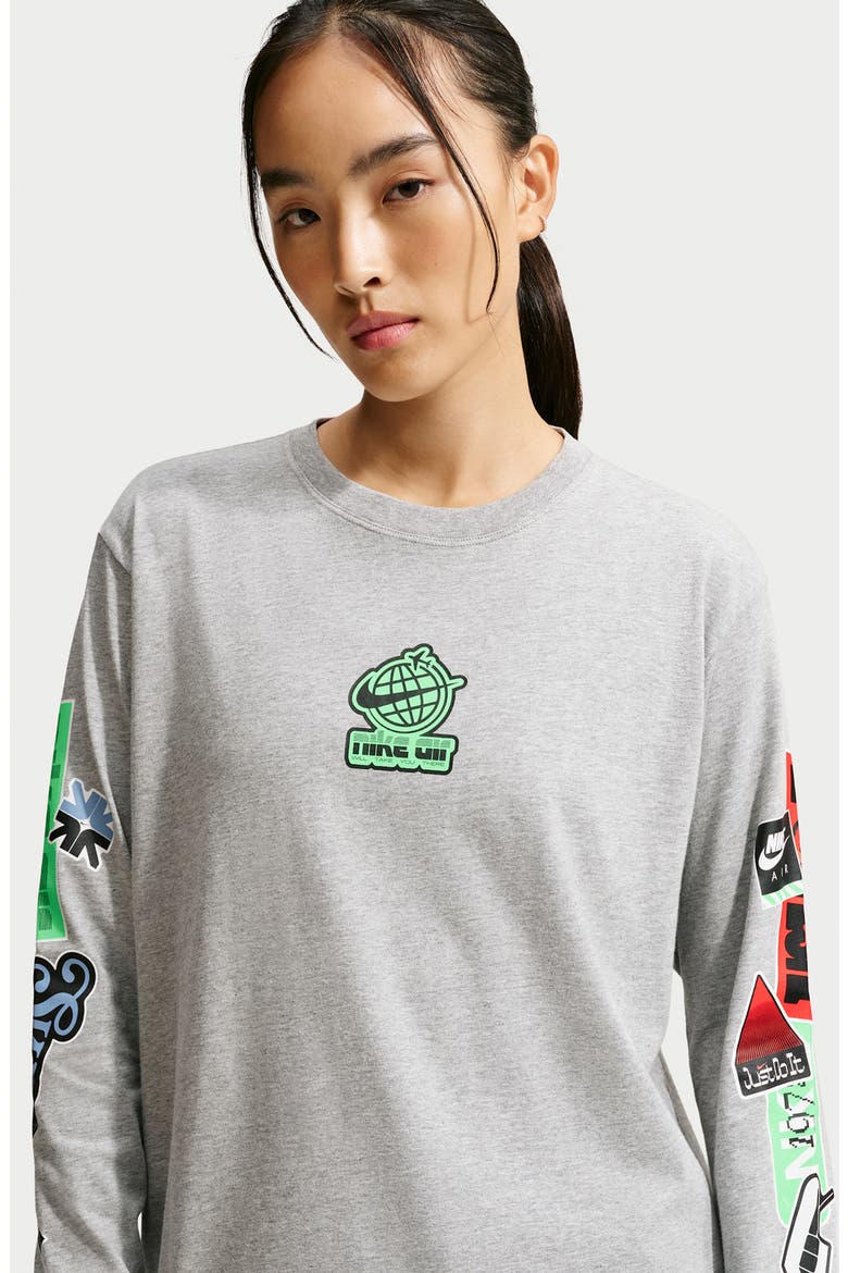 Sportswear Long Sleeve Graphic T-Shirt, Alternate, color, DARK GREY HEATHER