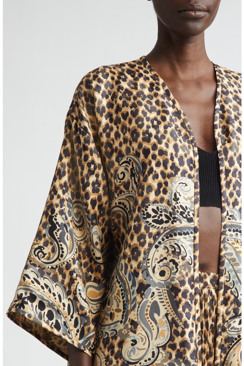 Kesa Print Silk Jacket, Alternate, color, BEIGE