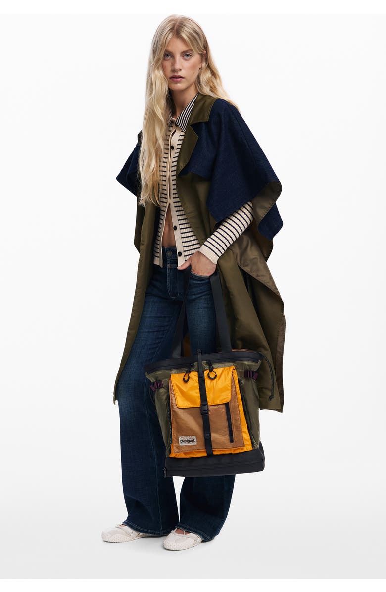 Desigual Convertible Backpack Tote, Alternate, color, Khaki