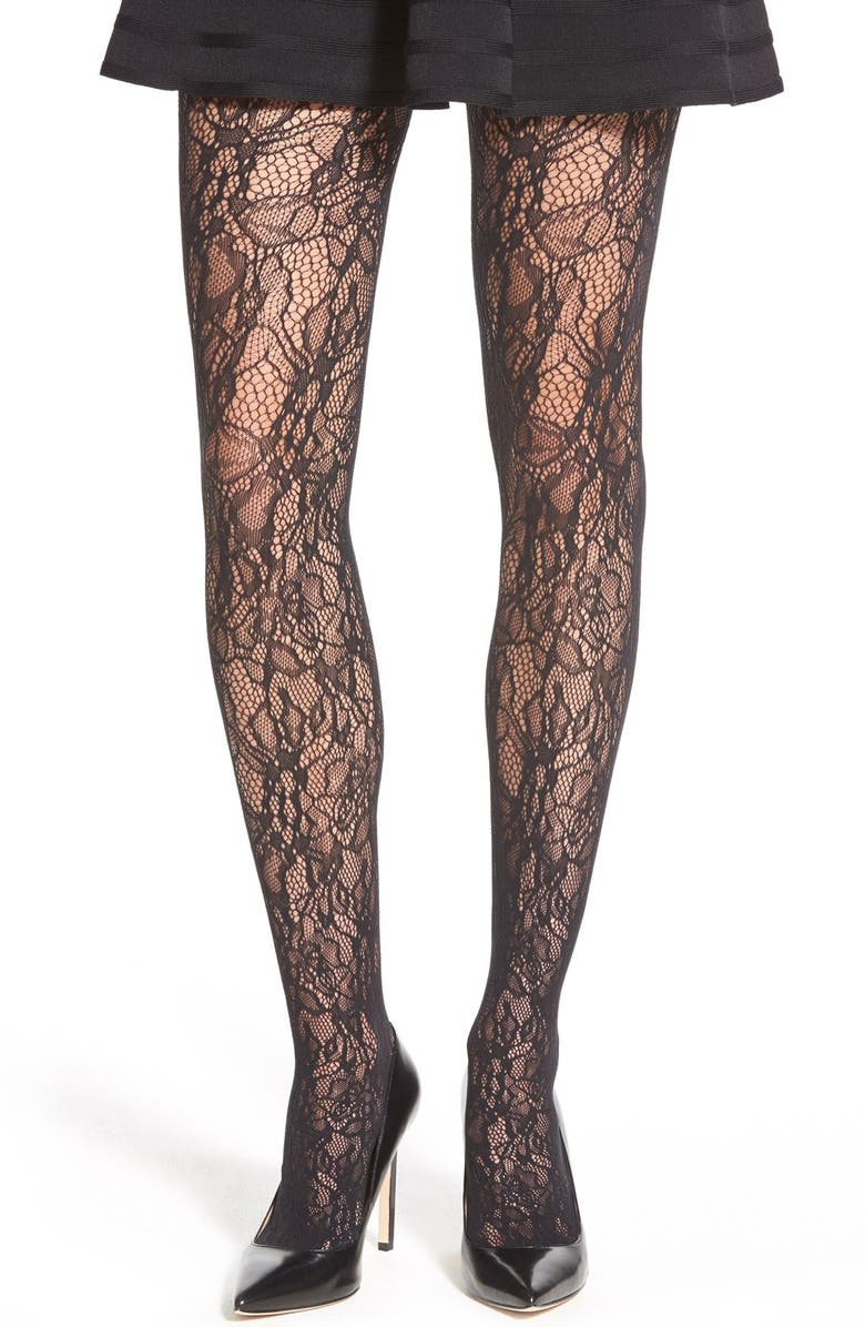 Wolford 'Clair' Lace Tights, Main, color, 