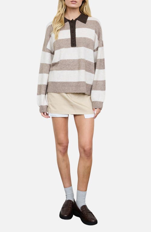 Blu Pepper Stripe Polo Sweater In Multi