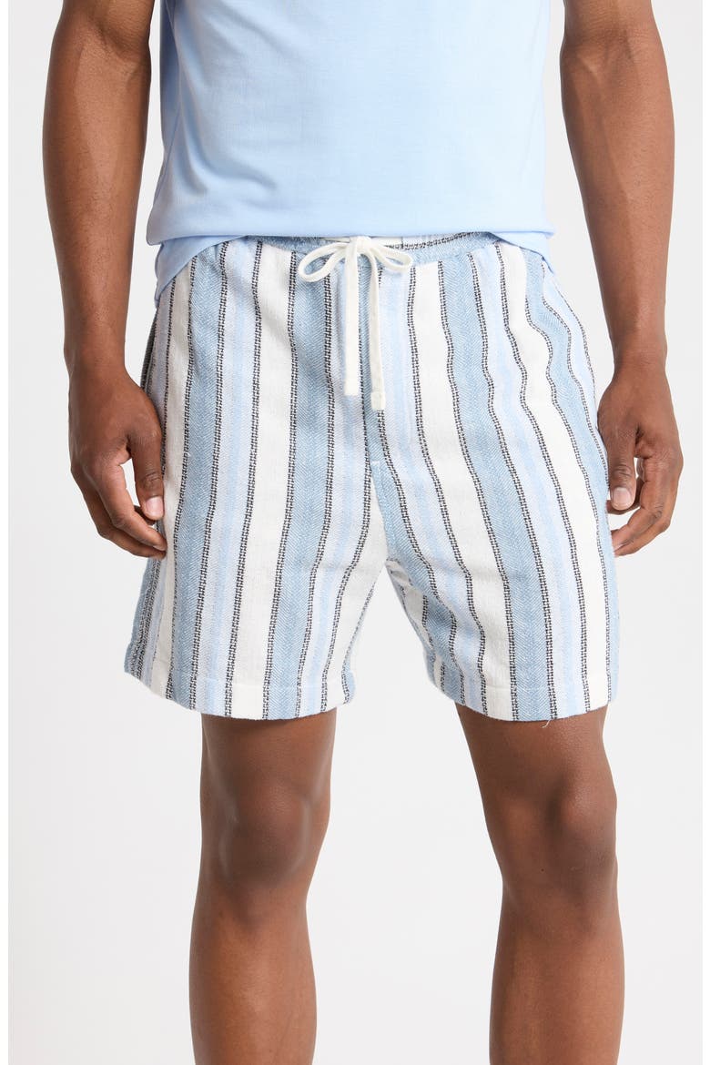 Stripe Pull-On Shorts, Main, color, LT. BLUE