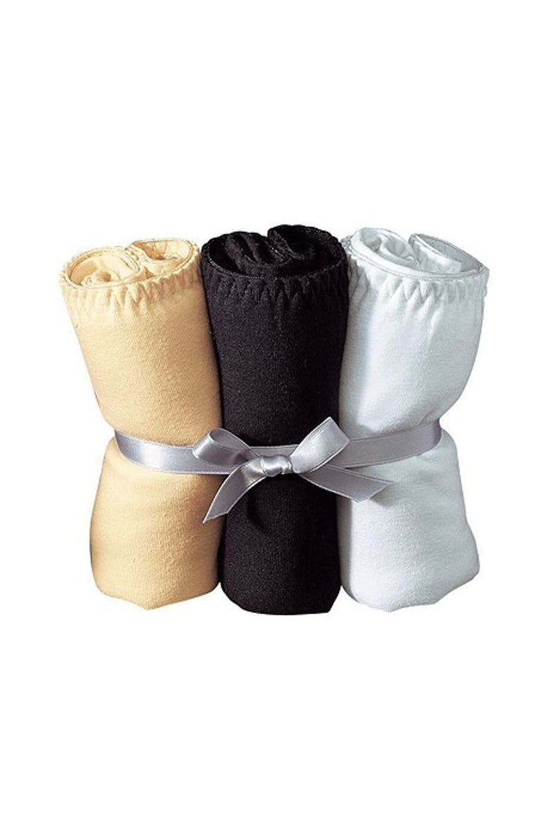 LASCANA 3 Pk High Leg Control Briefs, Alternate, color, Tan & Black & White