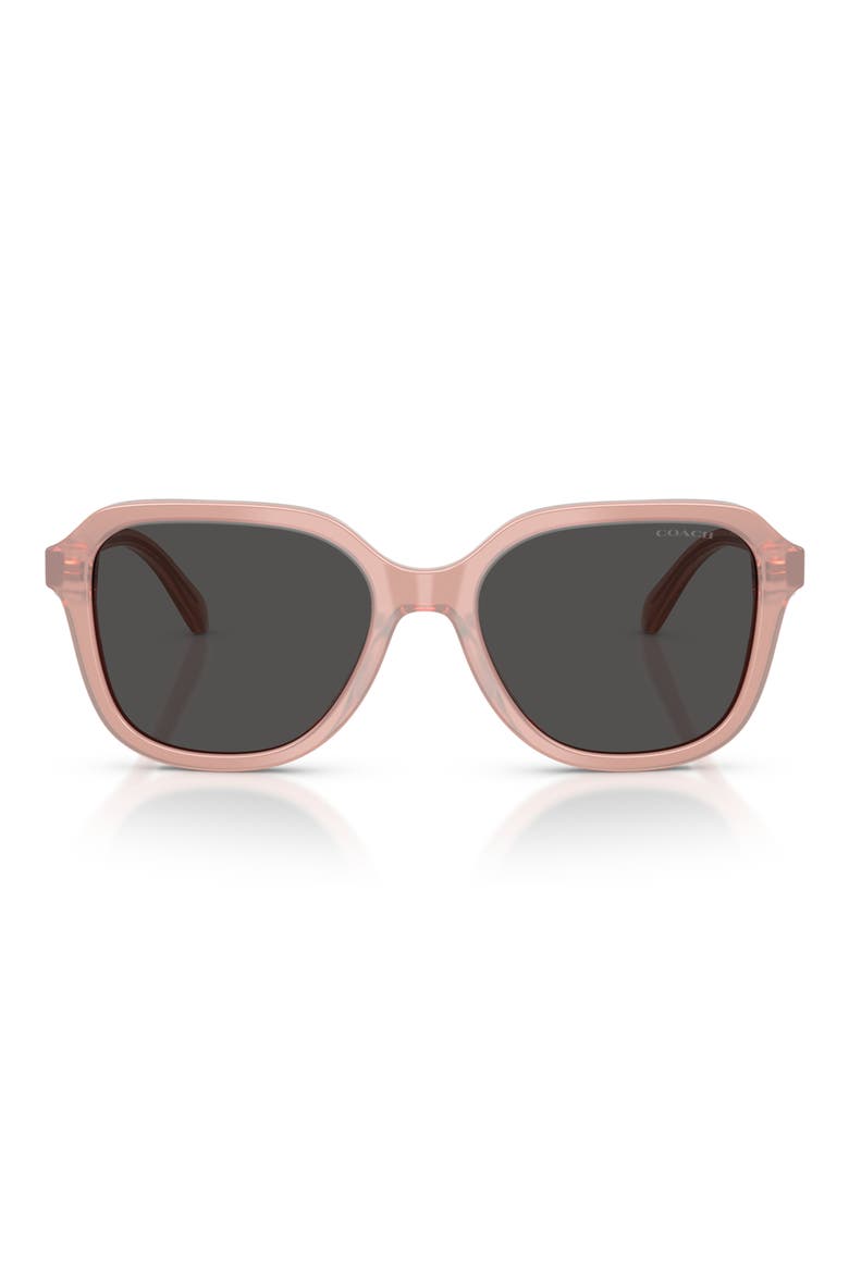 56mm Gradient Square Sunglasses, Main, color, MILKY DARK PINK / GREY SOLID